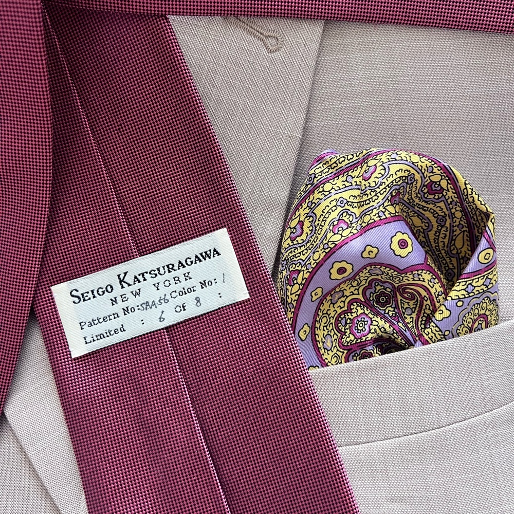 SEIGO Men's Tie and Paisley-Print Pocket Square Set